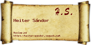 Heiter Sándor névjegykártya